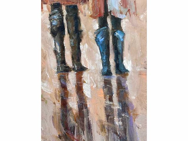 Antonio palmieri – parapluies - olie op doek - 120x90 cm - afbeelding 2 van  13