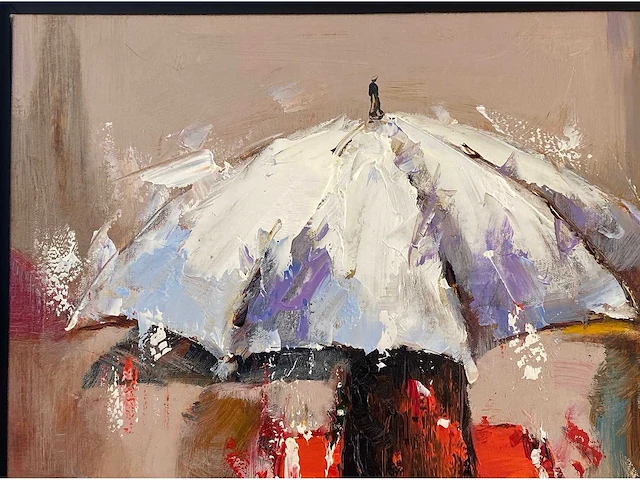 Antonio palmieri – parapluies - olie op doek - 120x90 cm - afbeelding 10 van  13
