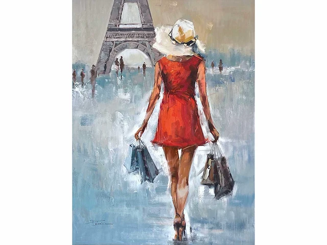 Antonio palmieri – shopping girl - olie op doek - afbeelding 1 van  14