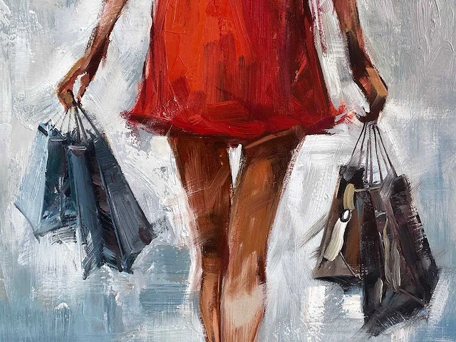 Antonio palmieri – shopping girl - olie op doek - afbeelding 14 van  14