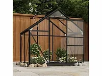 Antraciet glazen tuinkas 155x103x191 cm aluminium - afbeelding 2 van  9