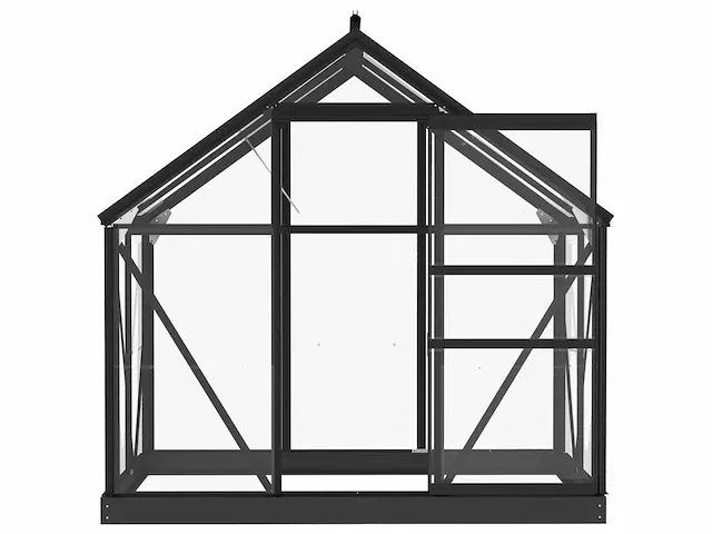 Antraciet glazen tuinkas 155x103x191 cm aluminium - afbeelding 5 van  9