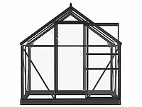 Antraciet glazen tuinkas 155x103x191 cm aluminium - afbeelding 5 van  9