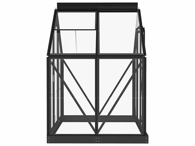 Antraciet glazen tuinkas 155x103x191 cm aluminium - afbeelding 7 van  9