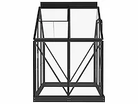 Antraciet glazen tuinkas 155x103x191 cm aluminium - afbeelding 7 van  9