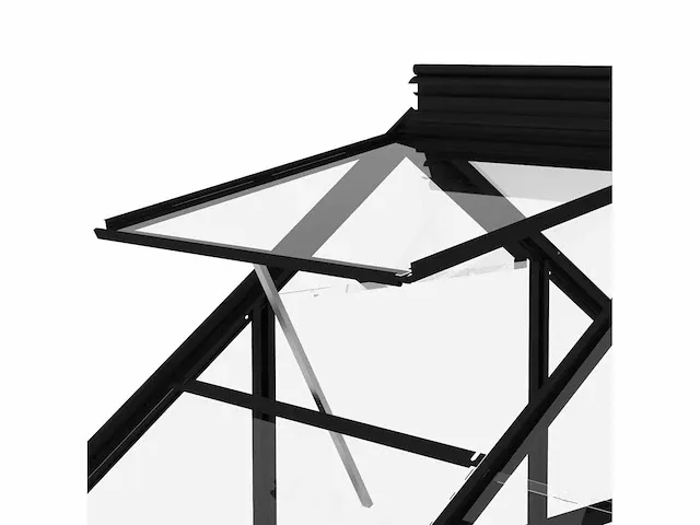 Antraciet glazen tuinkas 155x103x191 cm aluminium - afbeelding 8 van  9