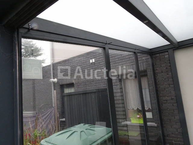 Antracietgrijze aluminium veranda in gelaagde beglazing 4 m x 3,75 m (gedemonteerd op schragen) - afbeelding 10 van  13