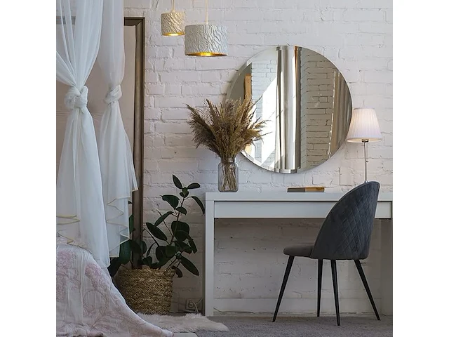 Anyhi ronde, frameloze, afgeschuinde wandspiegel, 40 cm ronde spiegel - afbeelding 4 van  4
