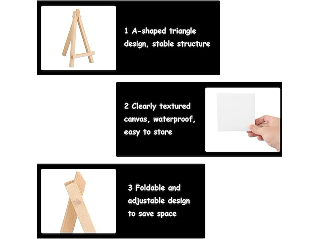 Apacali 15 stuks klein canvas met schildersezel - afbeelding 3 van  4