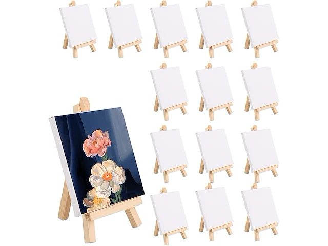Apacali 15 stuks klein canvas met schildersezel - afbeelding 1 van  4