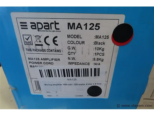 Apart mixing amplifier type ma125 - afbeelding 2 van  3