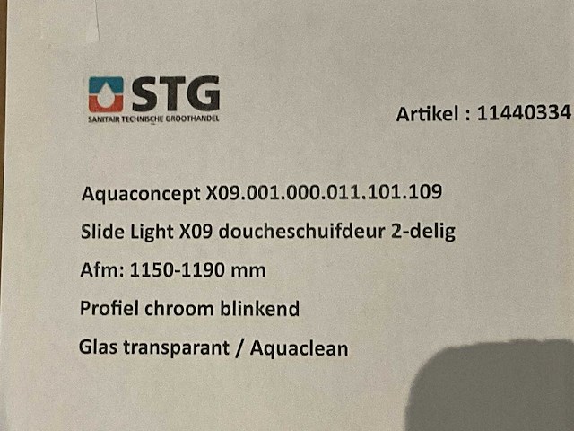 Aqua concept slide light x09 schuif douchedeur - afbeelding 1 van  3