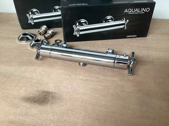 Aqualino ceronda thermostatische douchekraan, kruisgreep, keramische schijven (3x) - afbeelding 2 van  8