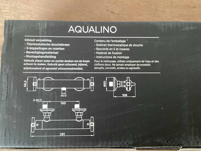 Aqualino ceronda thermostatische douchekraan, kruisgreep, keramische schijven (3x) - afbeelding 7 van  8