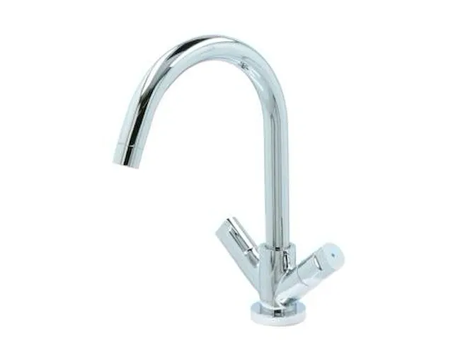 Aqualino fortore tweeknops keukenkraan chroom - afbeelding 1 van  3