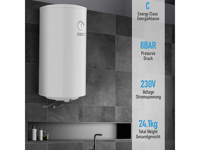 Aquamarin® elektrische boiler - anti-kalk model 80 l - afbeelding 1 van  5