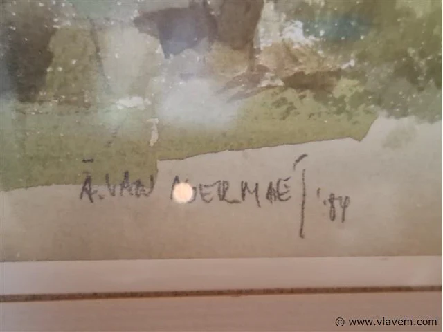 Aquarel achter glas - afbeelding 2 van  2