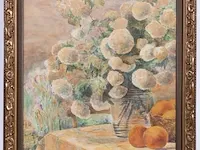 Aquarel bloementafereel gesigneerd - afbeelding 1 van  2