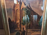 Aquarel emile vermeersch 'geanimeerd stadszicht' - afbeelding 1 van  5