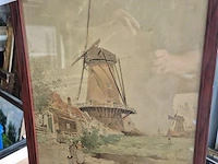 Aquarel molen 41x57cm - afbeelding 1 van  3