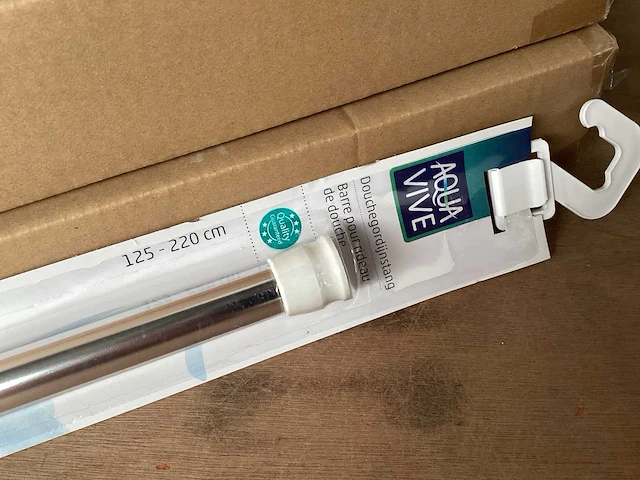 Aquavive douchegordijnstang 125-220 cm (50x) - afbeelding 2 van  5