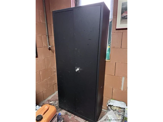 Archiefkast zwart - met slot en sleutel - afbeelding 1 van  3
