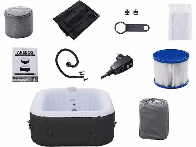 Arebos opblaasbare hot tub | voor binnen- en buitengebruik | 4 blz - afbeelding 2 van  8