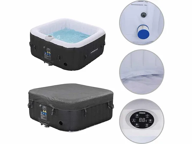 Arebos opblaasbare hot tub | voor binnen- en buitengebruik | 4 blz - afbeelding 6 van  8