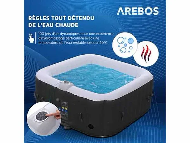 Arebos opblaasbare hot tub | voor binnen- en buitengebruik | 4 blz - afbeelding 8 van  8
