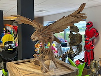 Arend op stam in teak h85cm x b115cm - afbeelding 1 van  1