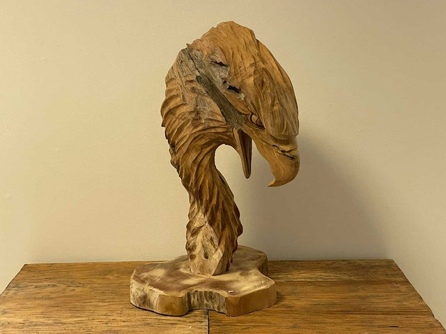 Arendkop / eagle head teak h55cm - afbeelding 1 van  1