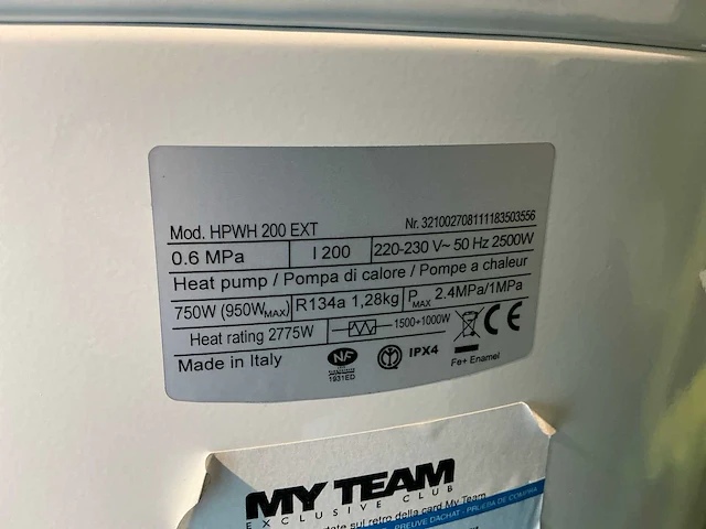 Ariston hpwh 200 ext warmtepomp - afbeelding 9 van  9