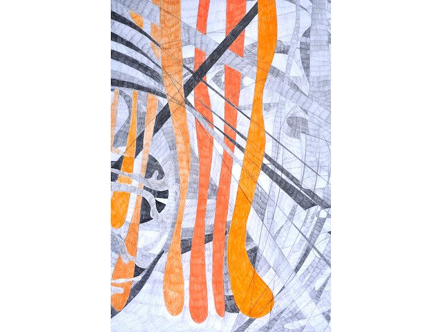 Arja hop - abstracte compositie - gemengde techniek - 2004 - afbeelding 9 van  11