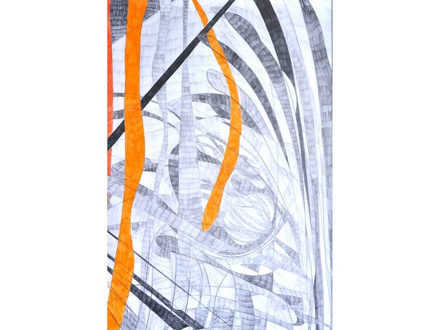 Arja hop - abstracte compositie - gemengde techniek - 2004 - afbeelding 10 van  11