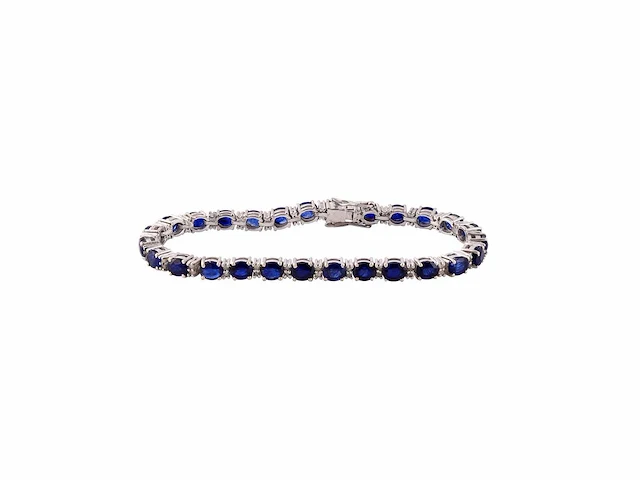 Armband met natuurlijke diamanten en blauwe saffier 13.58gm - afbeelding 1 van  3