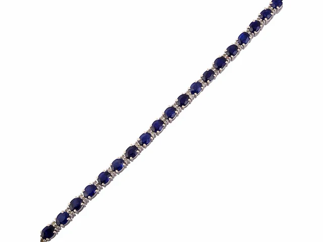 Armband met natuurlijke diamanten en blauwe saffier 13.58gm - afbeelding 2 van  3