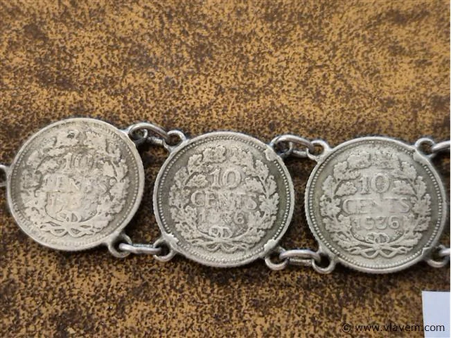 Armband uit nederlandse munten (10 stuks) - afbeelding 2 van  7