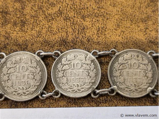 Armband uit nederlandse munten (10 stuks) - afbeelding 3 van  7