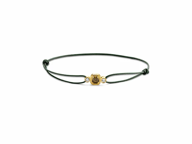 Armbandje met groene diamant gezet in goud (u03650) - afbeelding 1 van  5