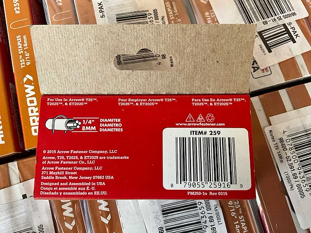 Arrow t25 nieten 9/16” 14 mm 1000 stuks (90x) - afbeelding 2 van  3