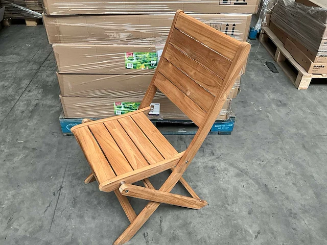 Arsenio opvouwbare tuinstoel fsc teak hout (6x) - afbeelding 1 van  8