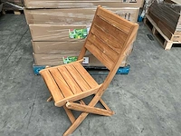 Arsenio opvouwbare tuinstoel fsc teak hout (8x) - afbeelding 1 van  8