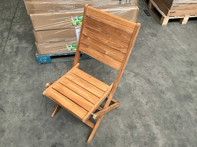 Arsenio opvouwbare tuinstoel fsc teak hout (8x) - afbeelding 2 van  8
