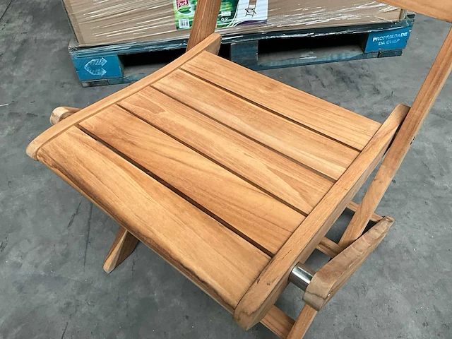 Arsenio opvouwbare tuinstoel fsc teak hout (8x) - afbeelding 3 van  8