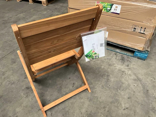 Arsenio opvouwbare tuinstoel fsc teak hout (8x) - afbeelding 4 van  8