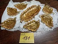 Art deco amberkleurig glaswerk, 7 schaaltjes