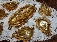 Art deco amberkleurig glaswerk, 7 schaaltjes - afbeelding 3 van  3