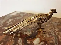 Art deco bronzen beeld goudfazant - afbeelding 1 van  4