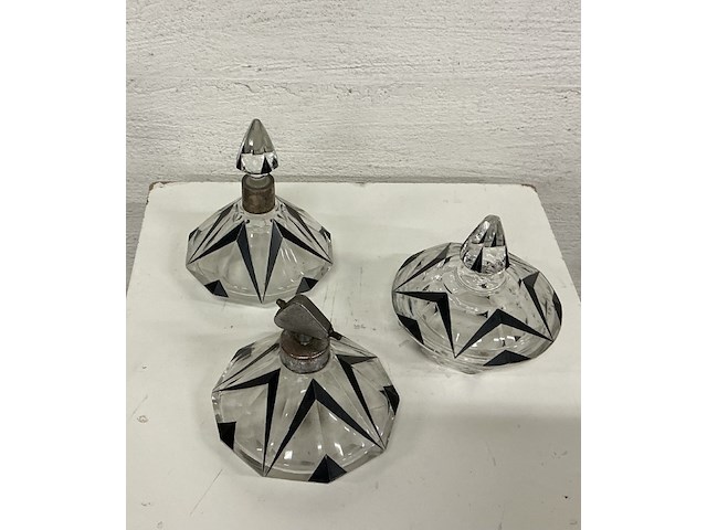 Art deco geometrische parfumflesjes - 3-delig - afbeelding 1 van  1