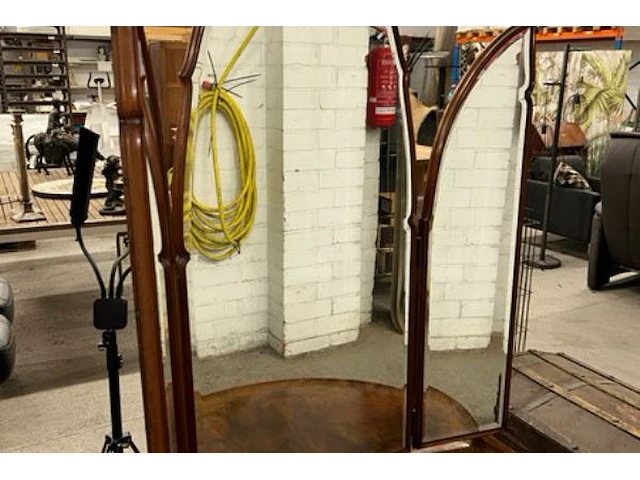 Art deco kaptafel met 3 luik spiegel - afbeelding 2 van  9